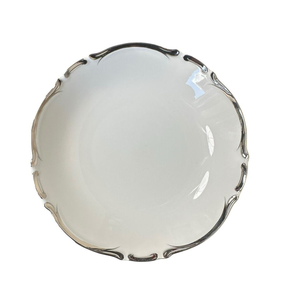 Vintage Harmony House Starlight Fine China Platinum Edges Soup Bowls Set Of 2